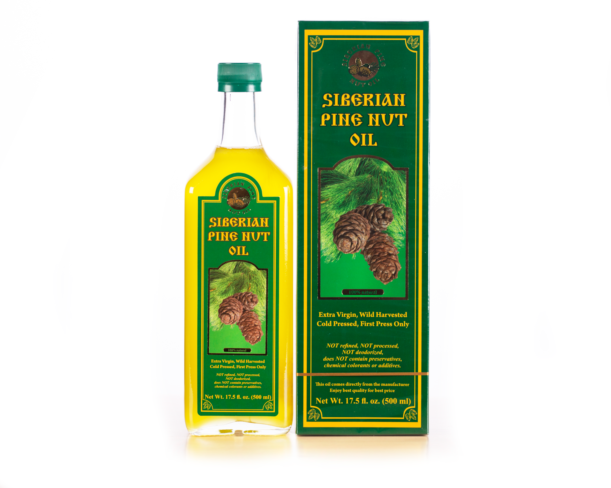 Pine Nut Oil with Pine Resin, Extra Virgin, 3.4 Fl Oz - Siberian