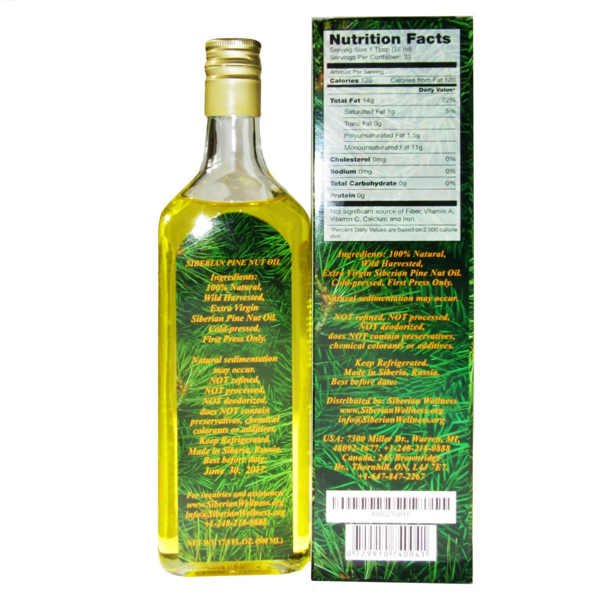 Siberian Pine Nut Oil 17.5 fl.oz.(500ml), "Specialist" - Image 2