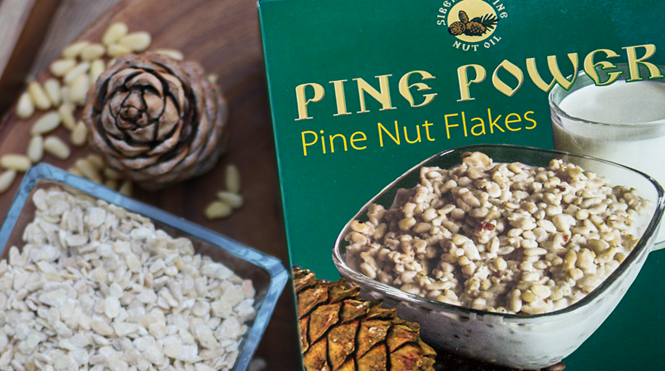 Healthy breakfasts with pine nut flakes