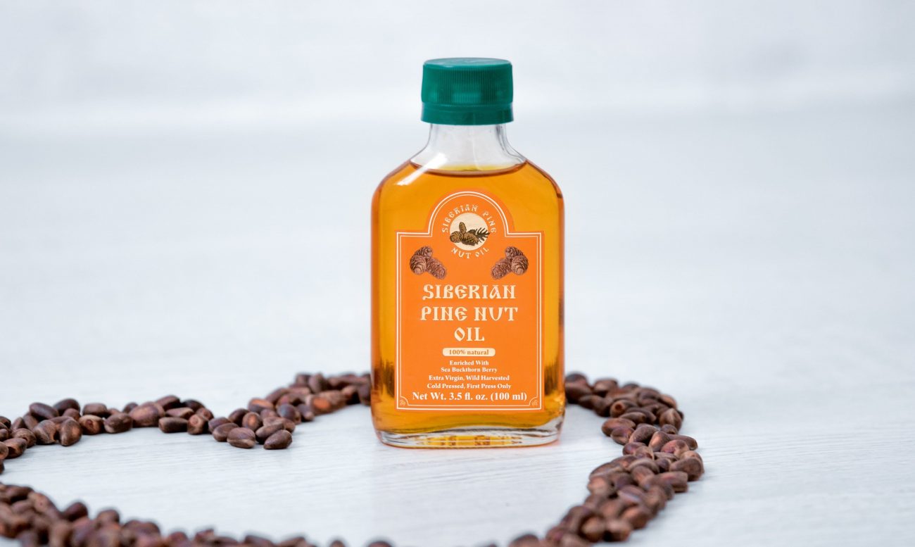 Pine nut oil enriched with sea buckthorn for athletes