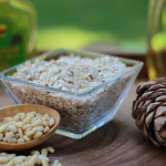 A healthy dessert for the whole family: a recipe for ice cream with pine nut flakes
