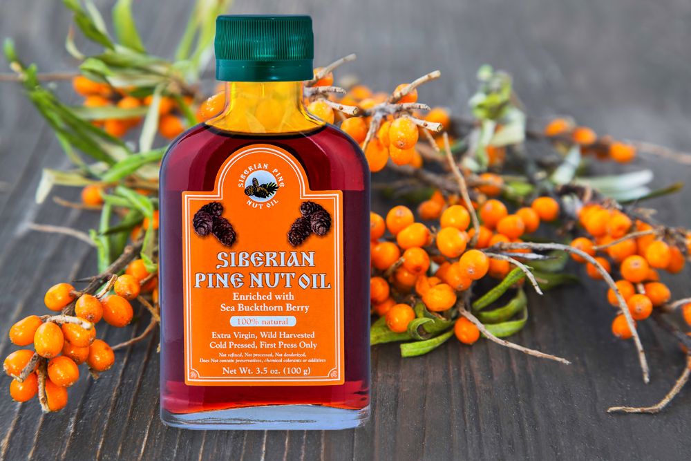 Pine nut oil enriched with sea buckthorn: the secret to a radiant glow from within